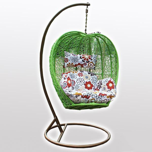 Outdoor Wicker - Swing With Stand - Green Apple