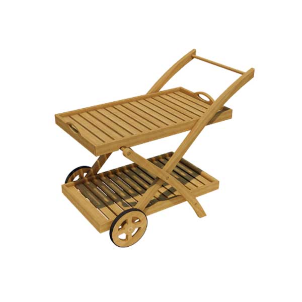 Outdoor Wooden Serving Trolley - X- wela