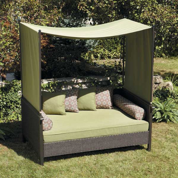 Outdoor-wicker-garden-patio-allweather-Cabana-_-Gazebo- Green Mattres-Luxox-L-OWL-CB-026_ Outdoor Furniture- Cabana & Gazebo - green Mattres